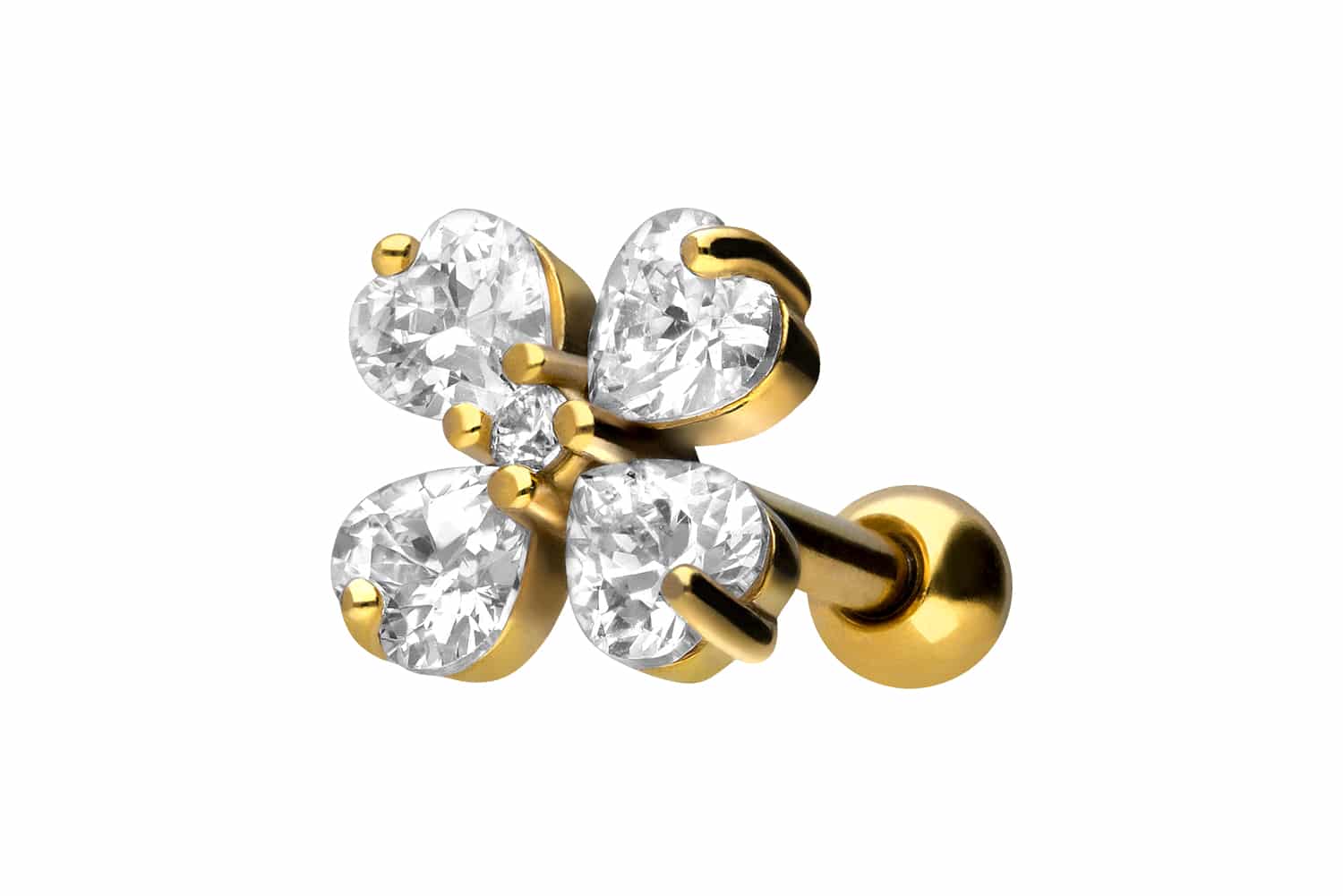 Chirurgenstahl Ohrpiercing KRISTALLBLUME